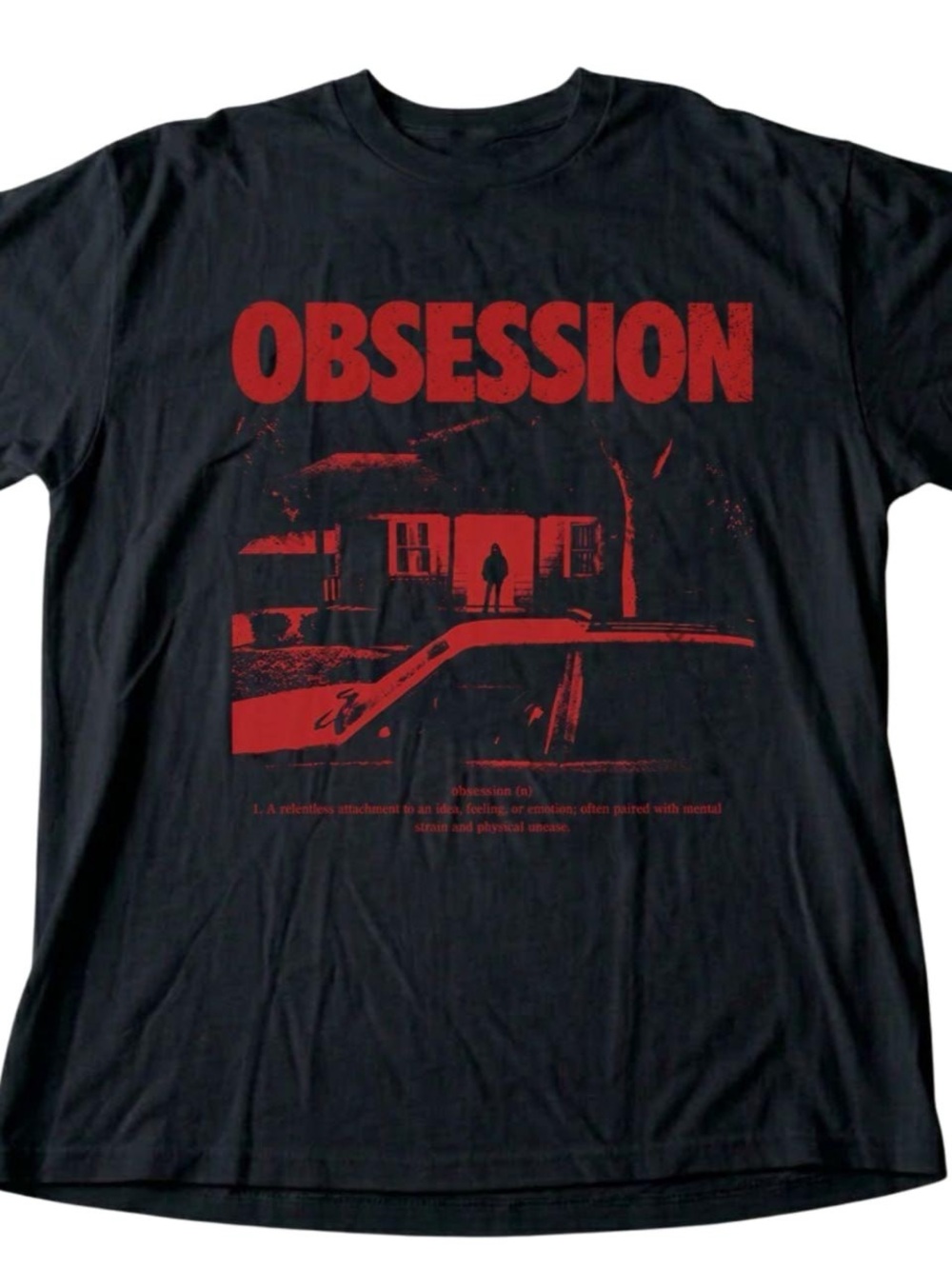 Gildan Black Tee with Red OBSESSION Graphic